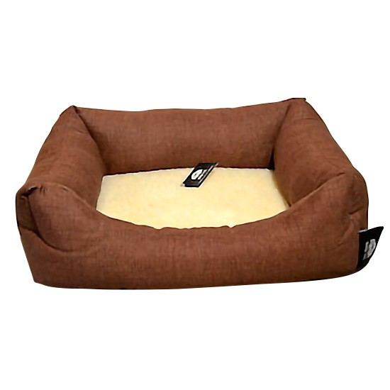 Siesta cama marrón cojin borreguito 55 cm